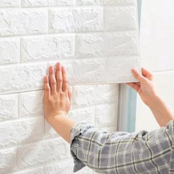 REVESTIMIENTO AUTO ADHESIVO 3D 70 X 77 CM X 3 MM - LADRILLO BLANCO REVESTIMIENTO AUTO ADHESIVO 3D 70 X 77 CM X 3 MM - LADRILLO BLANCO