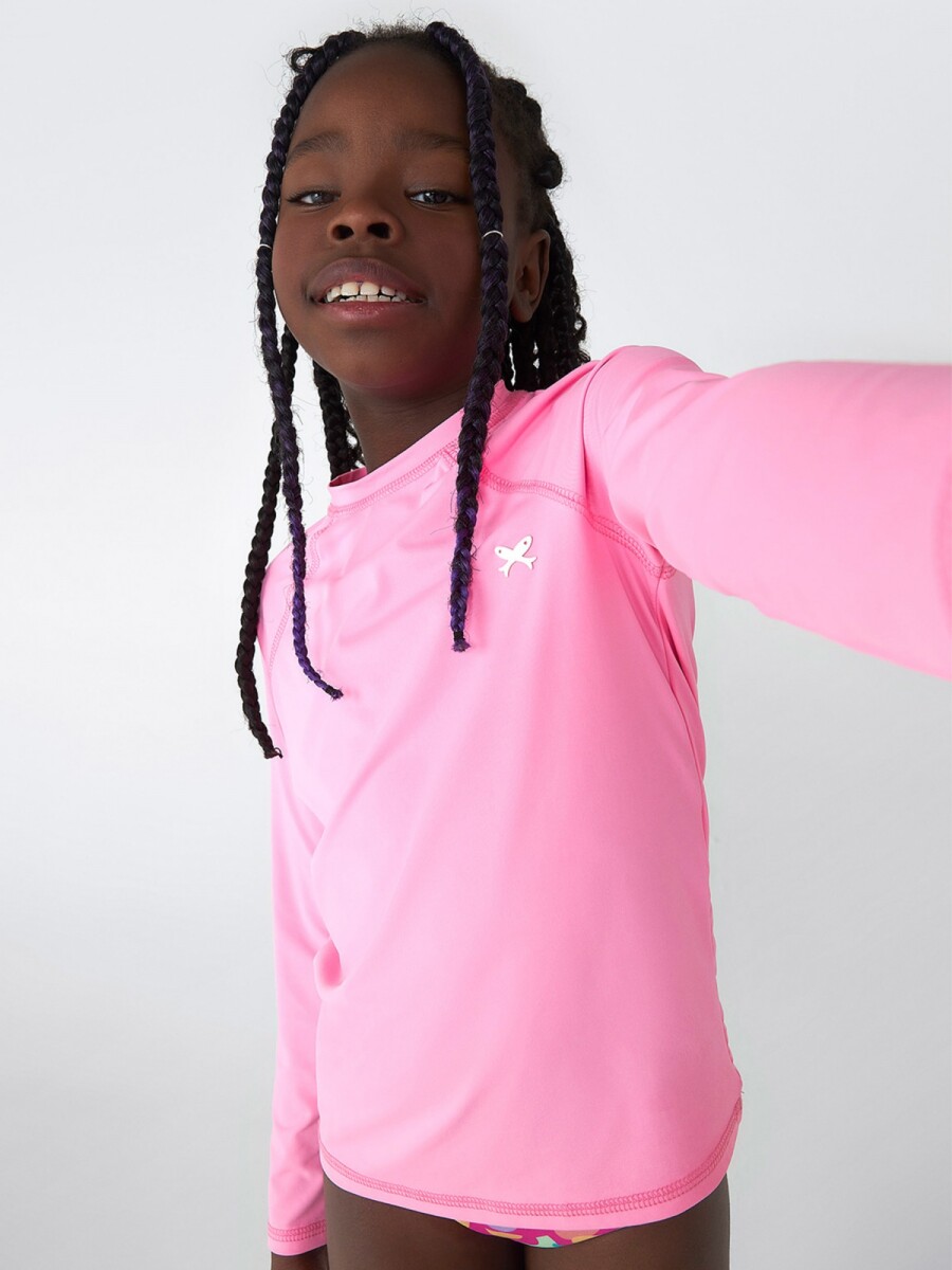 CAMISETA INFANTIL CON PROTECCION SOLAR - ROSA 