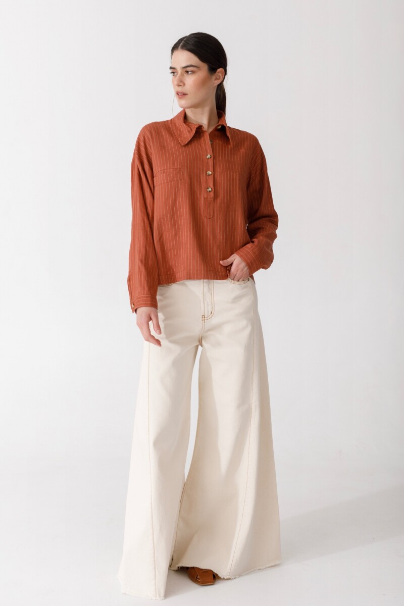 BLUSA POLO LINEN Rayas Terrac