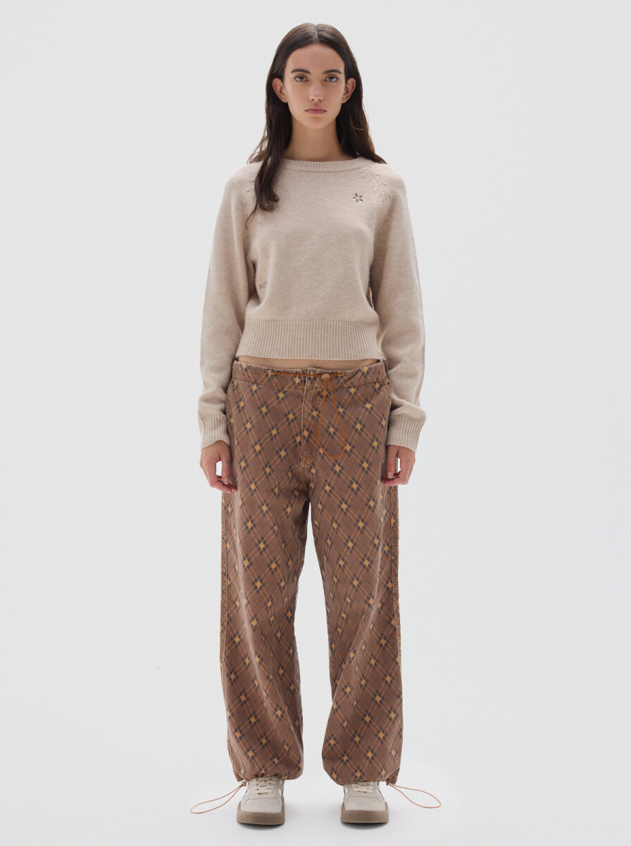 Jean Parachute Print - Brown 