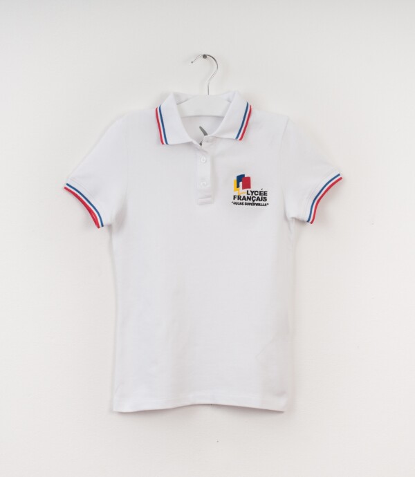 Remera Polo femenina Liceo Francés Blanco