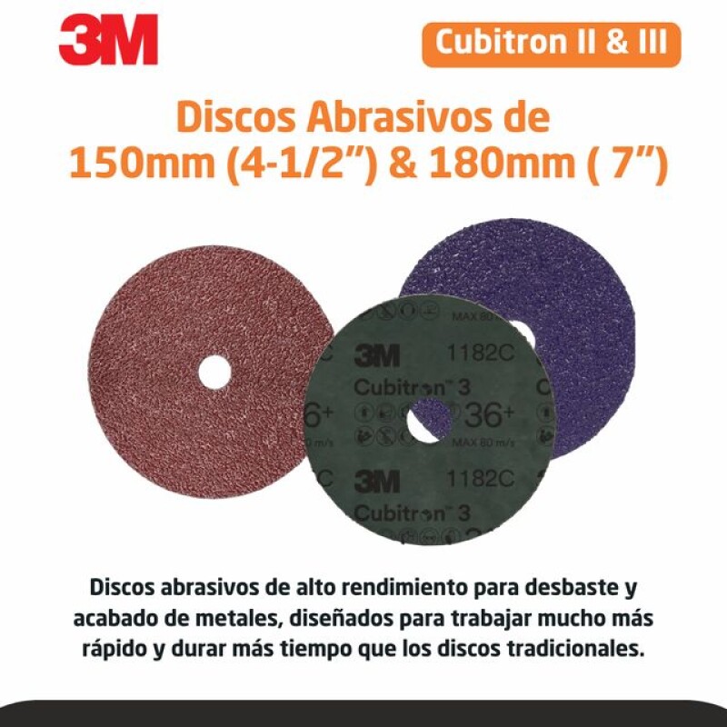 FIBRODISCO CUBITRON II DE 4-1/2" GRANO60 - 3M FIBRODISCO CUBITRON II DE 4-1/2" GRANO60 - 3M