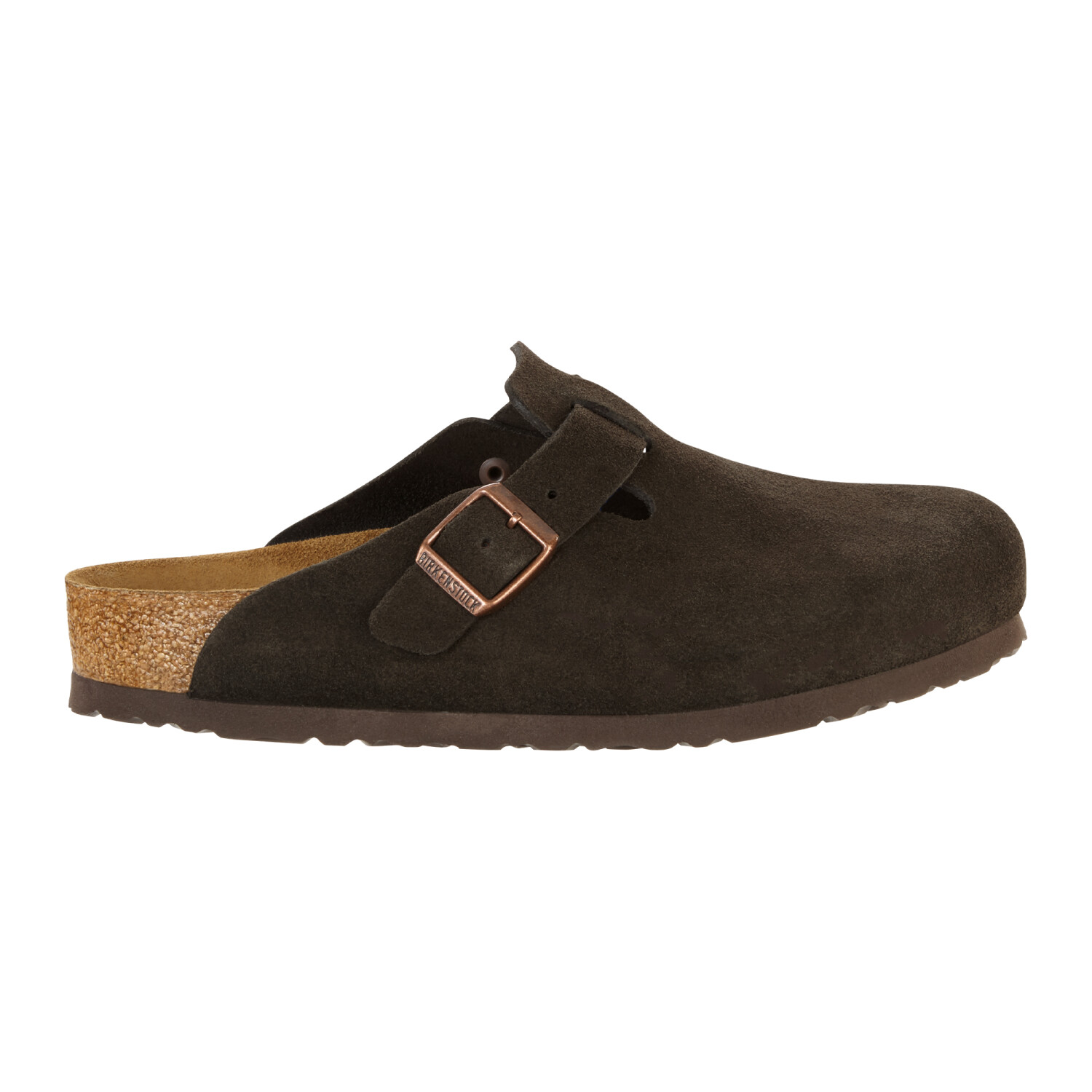 Zueco Boston Soft Footbed Suede Leather - Estrecho - Mocha