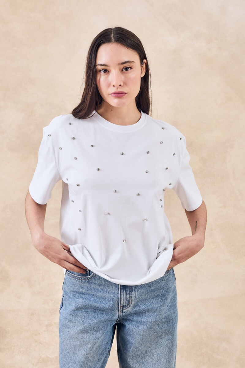 Remerón Algodón Brillo Blanco