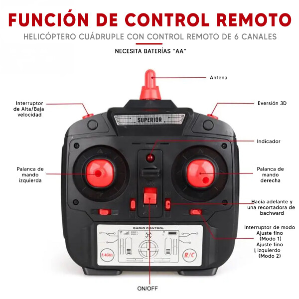 Drone Ledstar Dm93 Con Retorno Automático ROJO