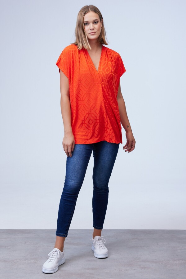 Blusa Labrada Oversize ANARANJADO