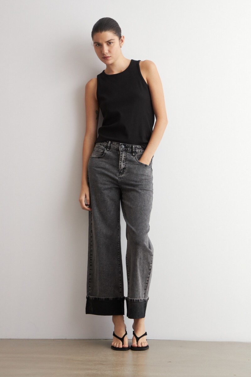Jean culotte Paulina gris oscuro