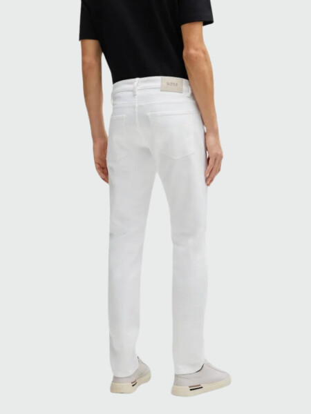 BOSS - Jeans slim fit de algodón elastizado, DELAWARE Blanco