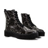 S&D Bota acordonada croco Negro-plata