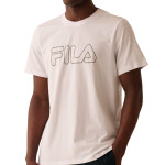 FILA Regular letter outline Remera manga corta casual para hombre - Blanco/Negro Blanco-Negro