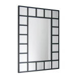 ESPEJO MADERA BORDE CUADRICULADO 61x85CM NEGRO ESPEJO MADERA BORDE CUADRICULADO 61x85CM NEGRO