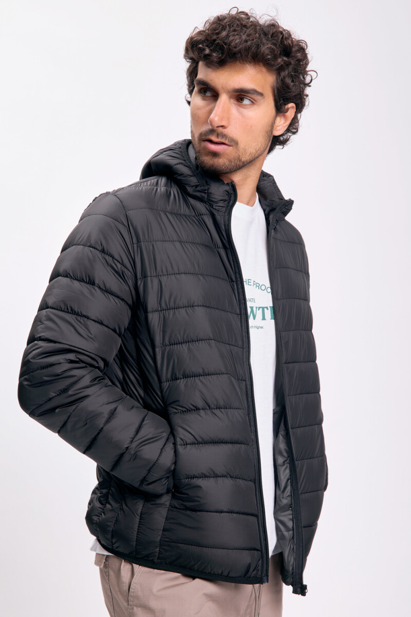 Campera capitoneada básica Negro
