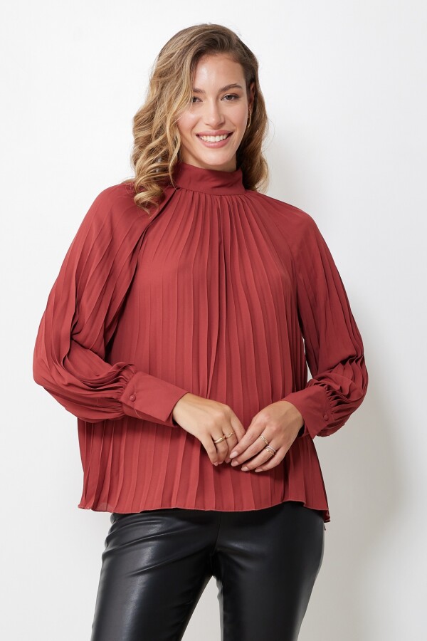 Blusa Plisada BORDEAUX