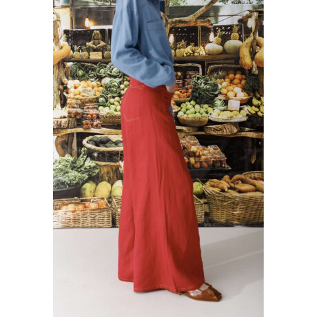 Pantalon Wide Xl Linen Ss26 Cherry