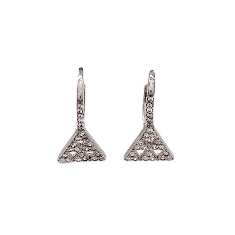 Caravanas Triángulo-Plata 925-Piedra Zirconia-CA3076 Conpiedra