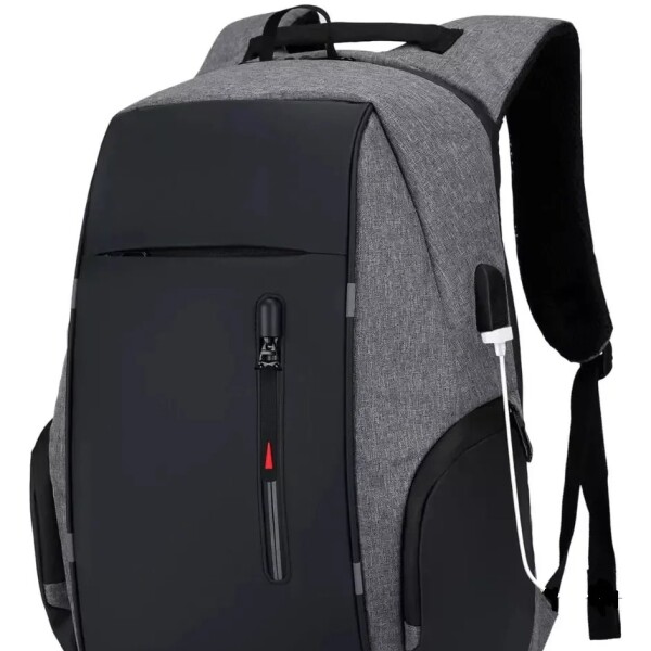 Mochila Impermeable Antirrobo Urbana USB Notebook Casual Variante Color Gris