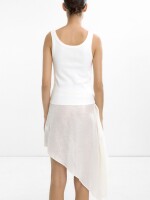 Top Con Flores De Abalorios blanco