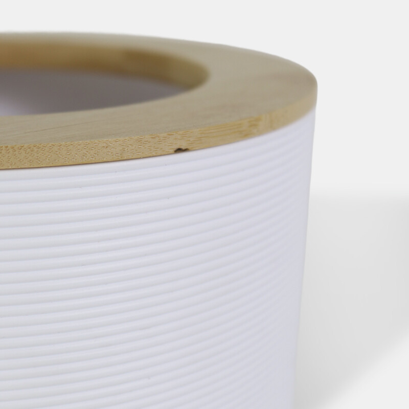 BASURERO PLAST BLANCO/BAMBU 20X26CM Unica