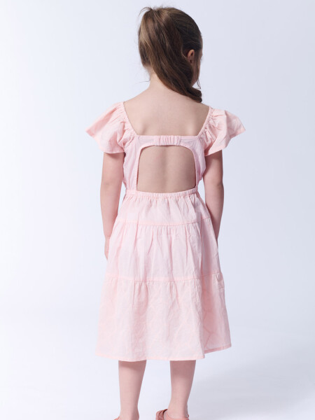 Vestido broderie espalda abierta Rosa