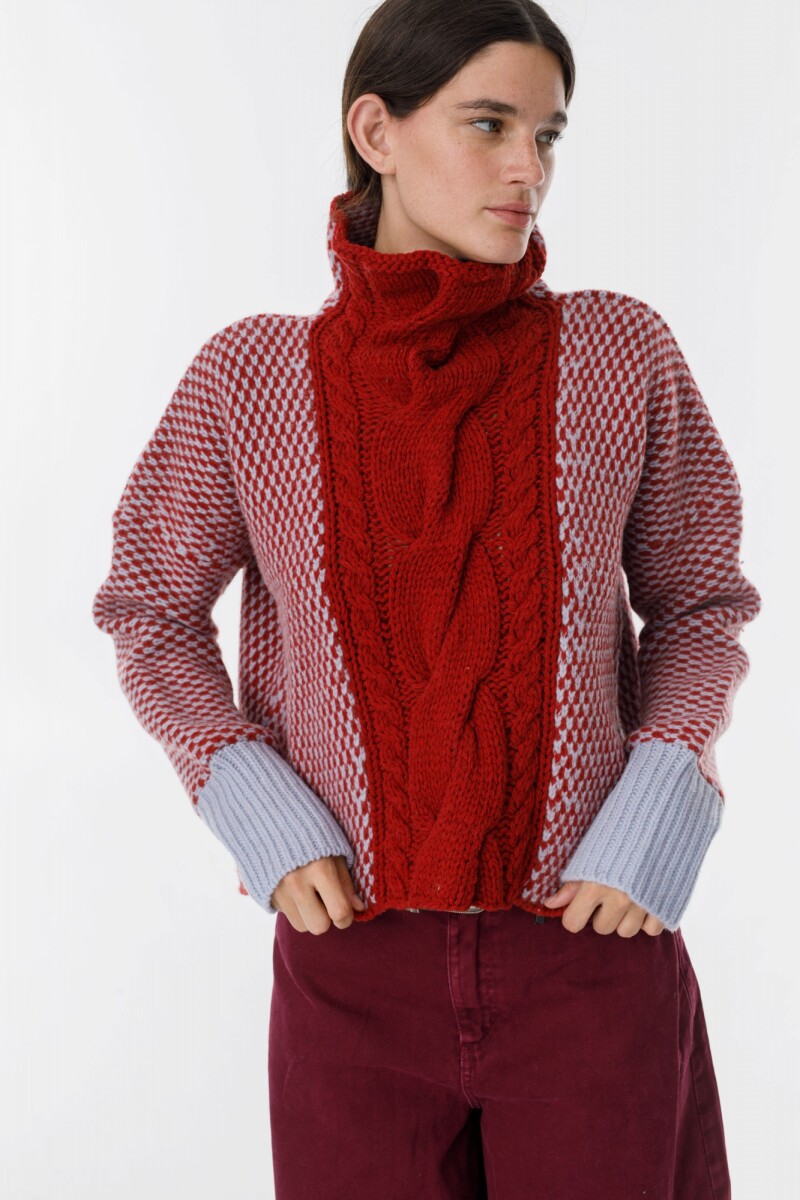 Sweater Glass Bordeaux/Celeste