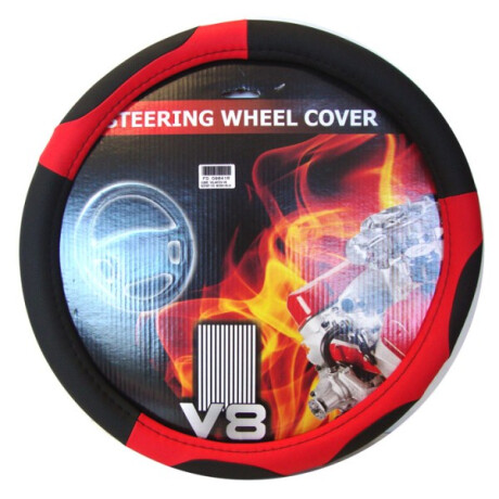 CUBRE VOLANTE - DEPORTIVO NEGRO-ROJO V8 CUBRE VOLANTE - DEPORTIVO NEGRO-ROJO V8
