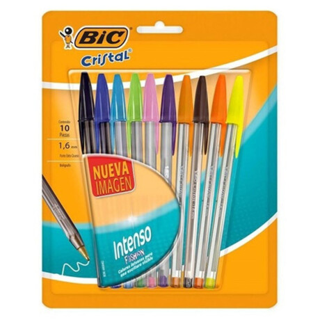 BOLIGRAFO CRISTAL BIC INTENSO 10 UNIDADES SURTIDO BOLIGRAFO CRISTAL BIC INTENSO 10 UNIDADES SURTIDO