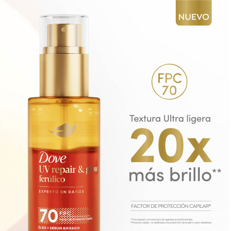 Óleo Capilar Dove UV Repair & Glow + Ferúlico 110ml Óleo Capilar Dove UV Repair & Glow + Ferúlico 110ml