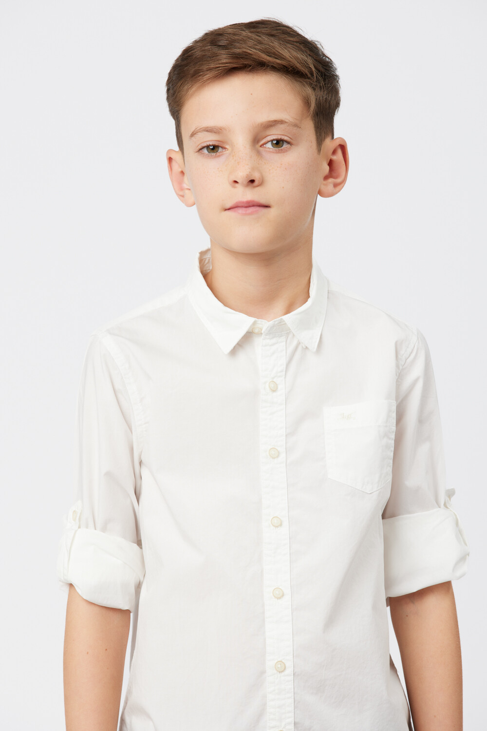 CAMISA LISA DE ALGODÓN Blanco