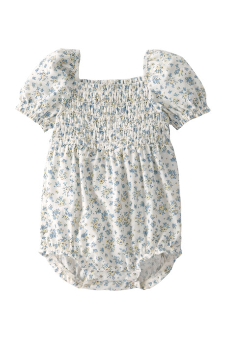 Body bombachudo de algodón orgánico, diseño floral Sin color