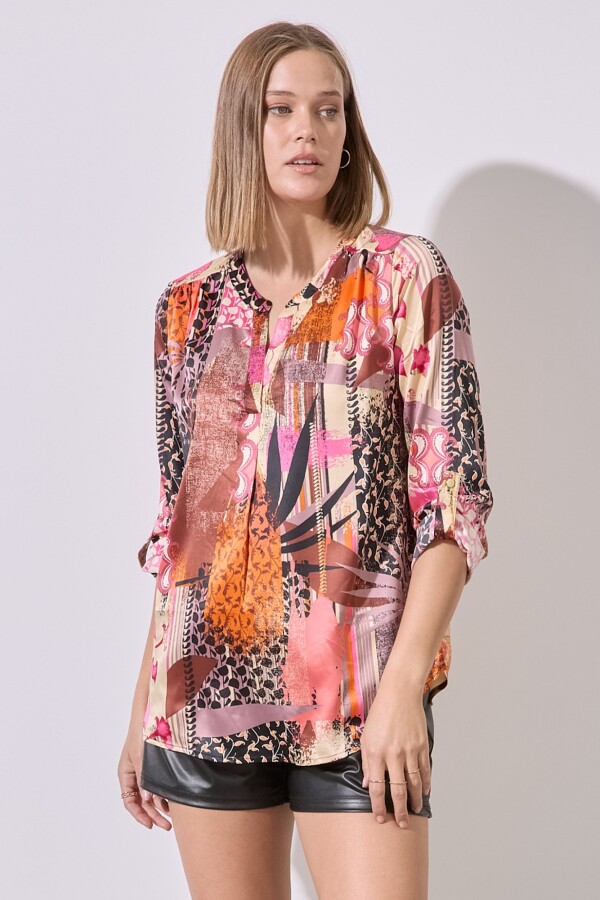 Blusa Printed MULTI/BEIGE