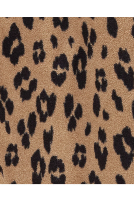 Pijama una pieza de micropolar con pie, diseño leopardo Sin color
