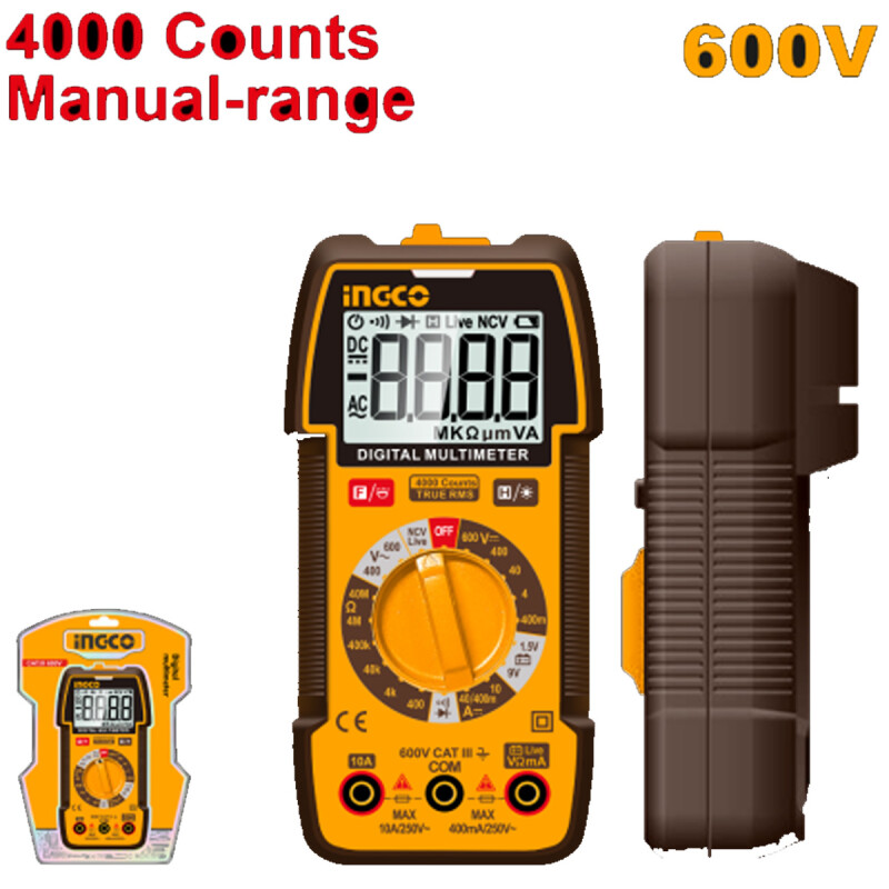 TESTER MULTIMETRO 600V AC/DC DIGITAL INGCO TESTER MULTIMETRO 600V AC/DC DIGITAL INGCO