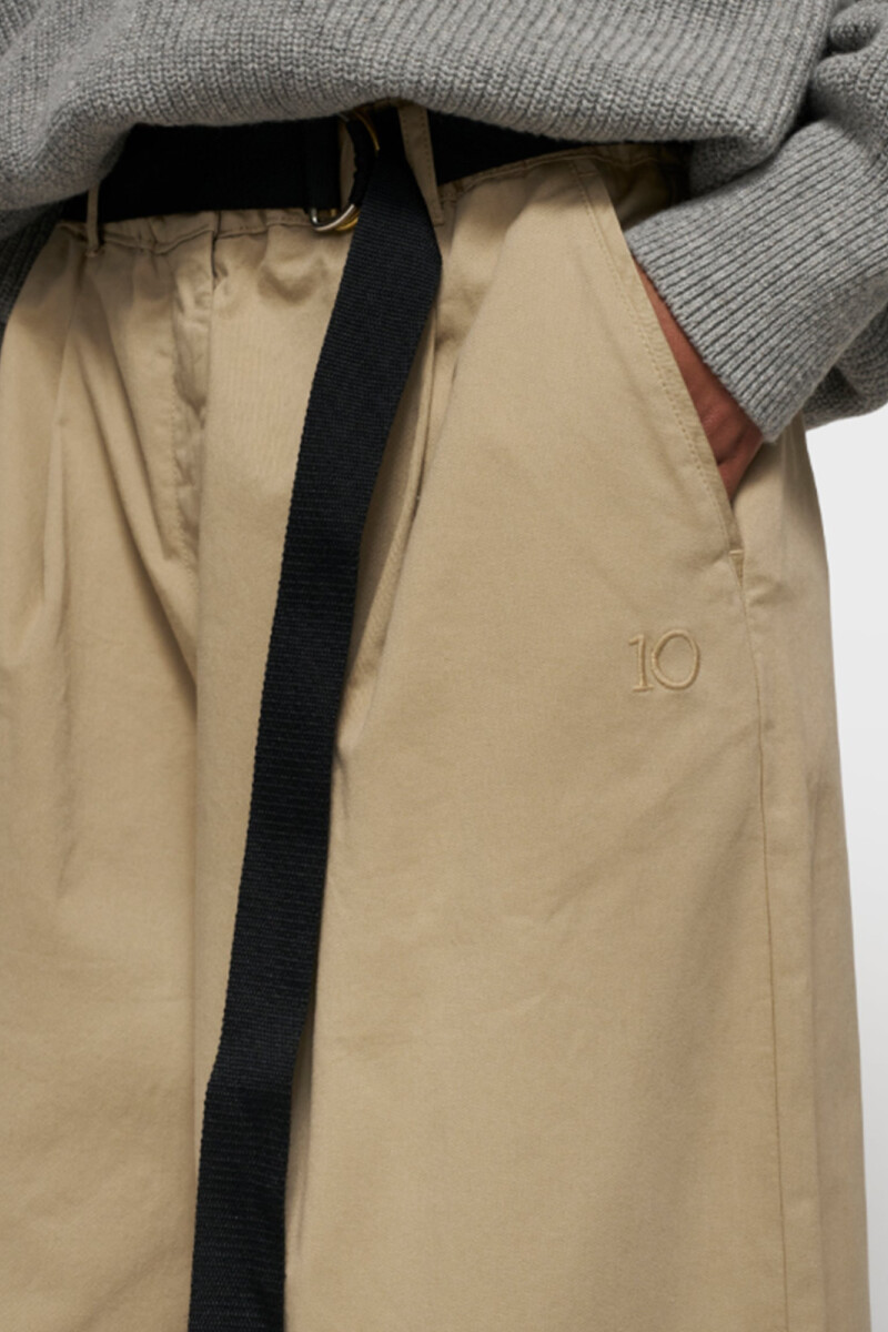 WIDE PANTS TWILL Beige