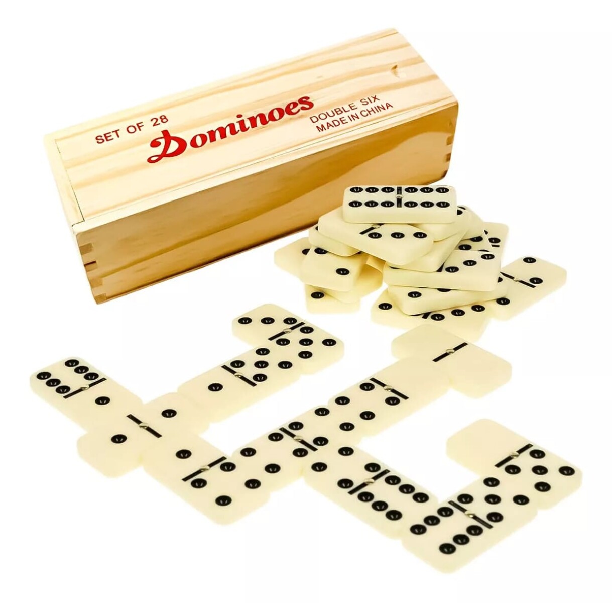 Juego De Mesa Dominó C/ 28 Fichas Con Estuche Madera 