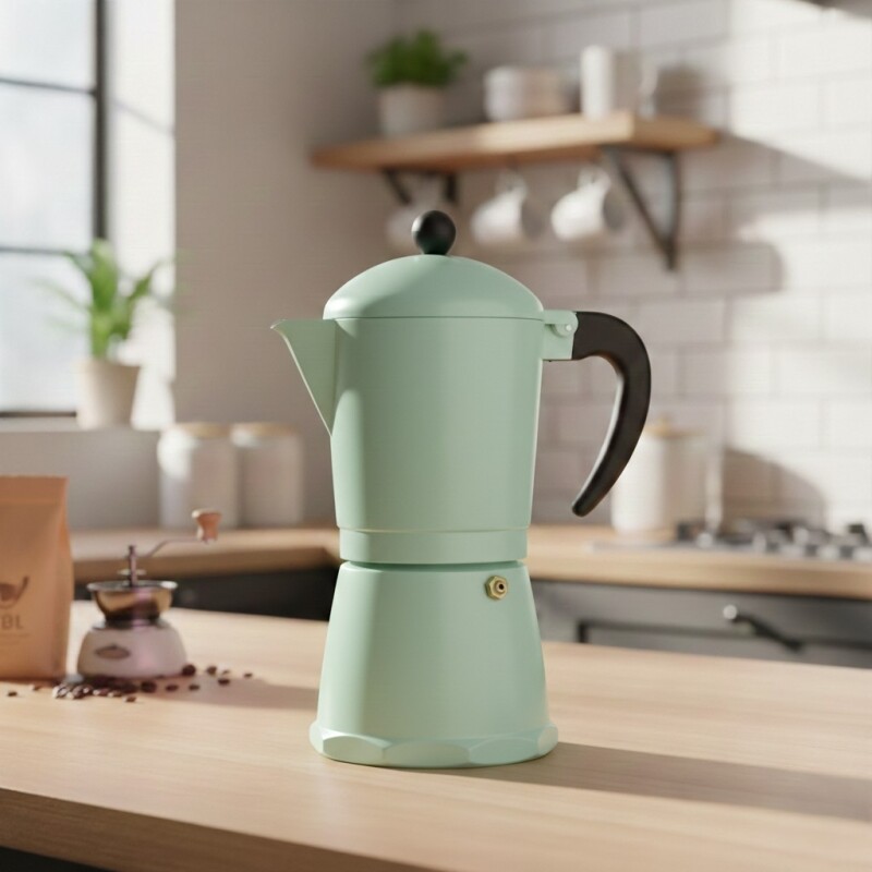 CAFETERA VERDE AGUA ITALINA 300ML Unica