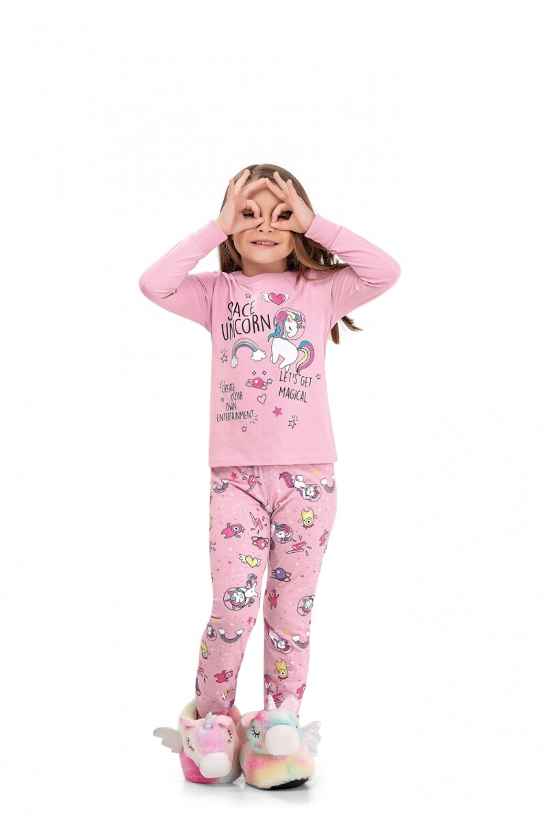 Conjunto de Pijamas: Camiseta y Pantalon - ROSA CLARO 