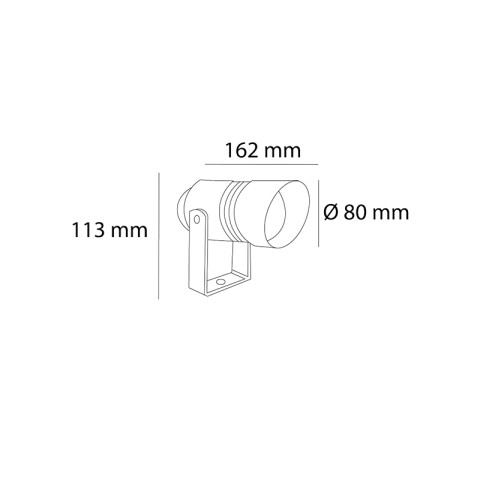 Pincho Spot LEDgris GU10 orientable IP65 Ø80x162mm AO1180