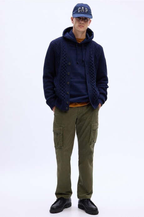 Pantalon Straight Cargo Hombre Black Moss