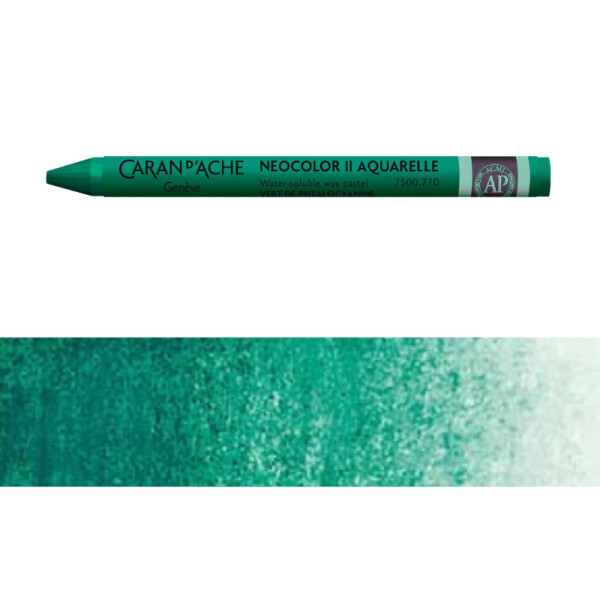 Pastel Neocolor Acuarelle Caran d'Ache Tonos Verdes