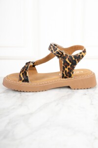 Sandalia Animal Print Marron