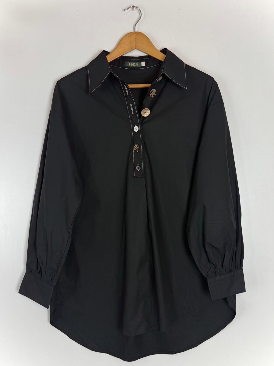 CAMISA ALGODON RIZO - NEGRO 