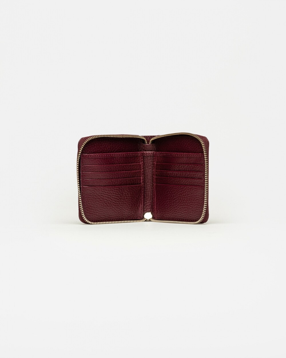 Billetera Con Cierre New Mia Floater Waxy Bordeaux