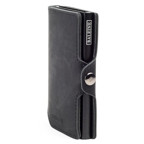 Billetera Baleine Kansas en Aluminio y Cuero con Protección RFID Full Black