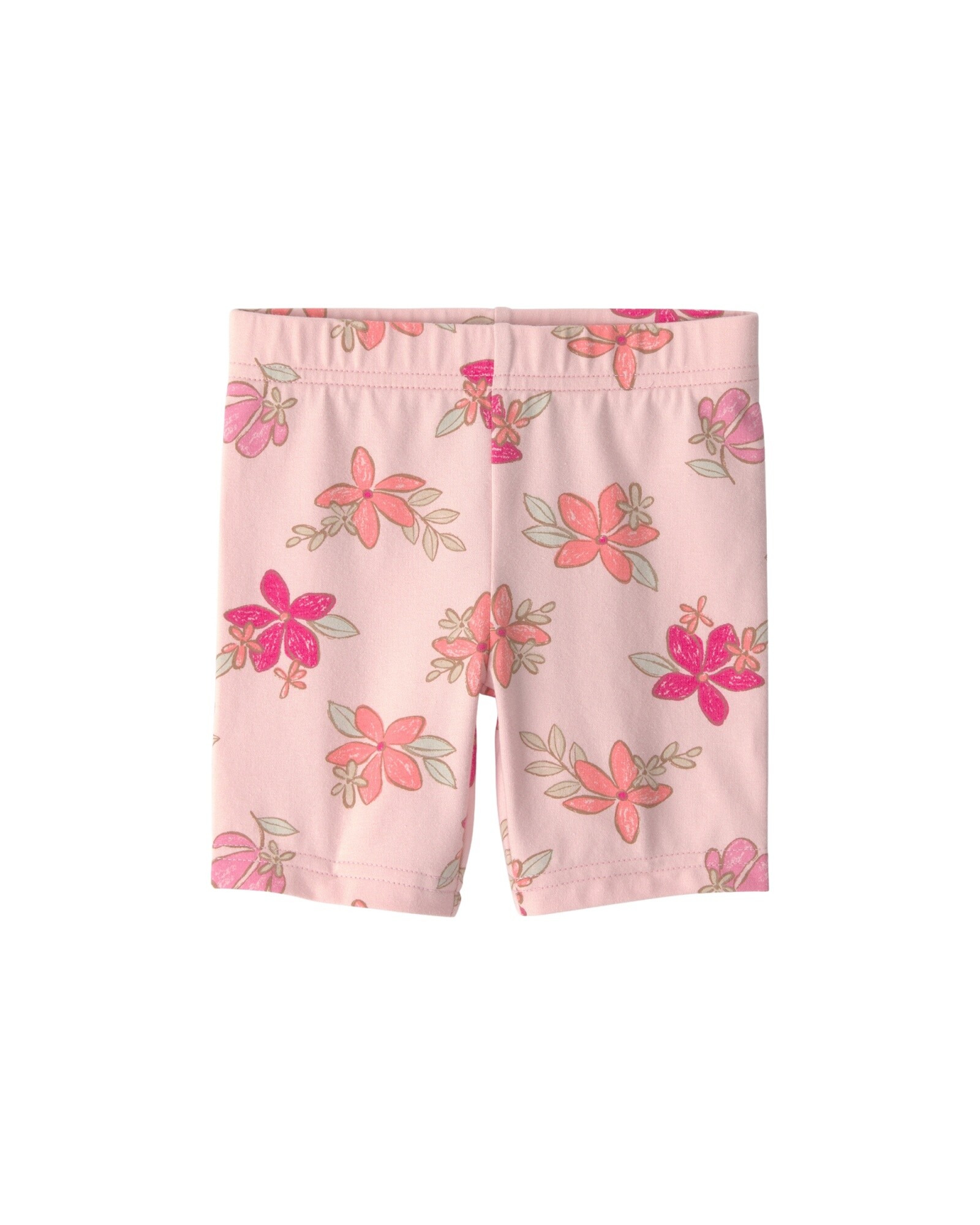 Short ciclista de algodón, rosado, diseño floral Sin color