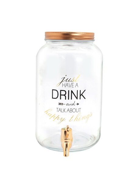 DISPENSADOR DE VIDRIO DRINK C/TAPA COBRE 3LTS DISPENSADOR DE VIDRIO DRINK C/TAPA COBRE 3LTS