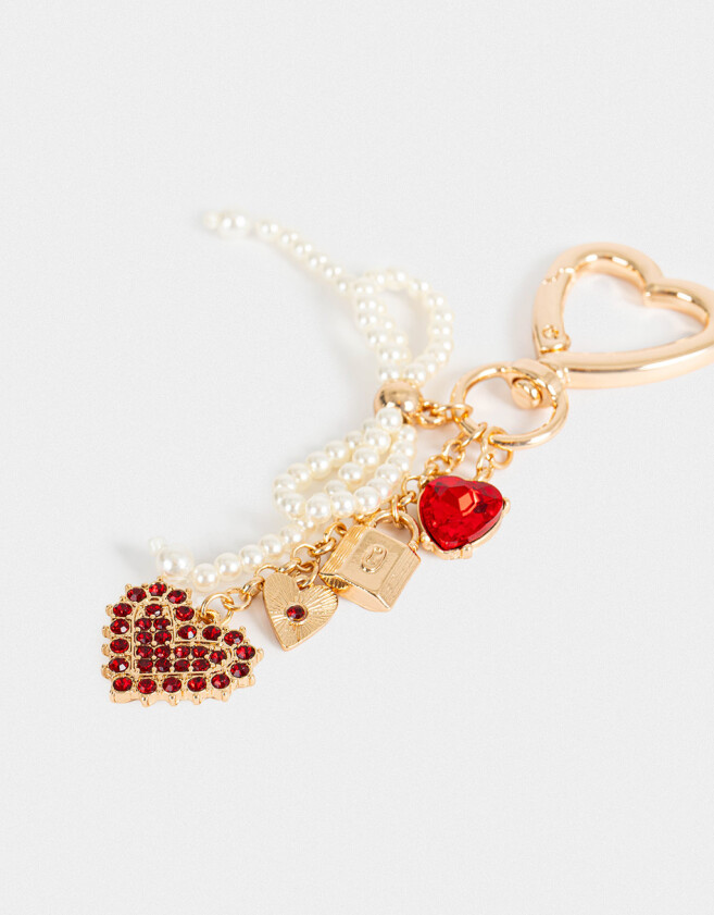 Bijouterie Vs Moño Llavero Y Bag Charm De Corazón - Dorado