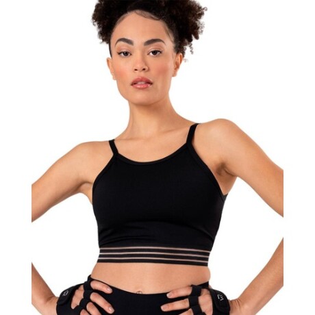 Top deportivo para Mujer Graphene Negro con Rayas Top deportivo para Mujer Graphene Negro con Rayas