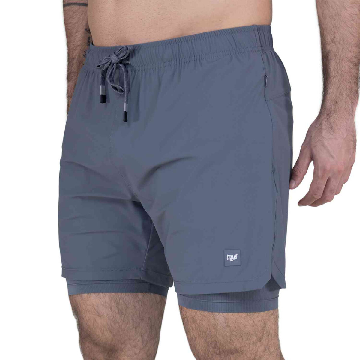SHORT WARP 2N1 MEN POLY/ELAST EVERLAST DYNAMIC GN M6 - CHARCOAL 