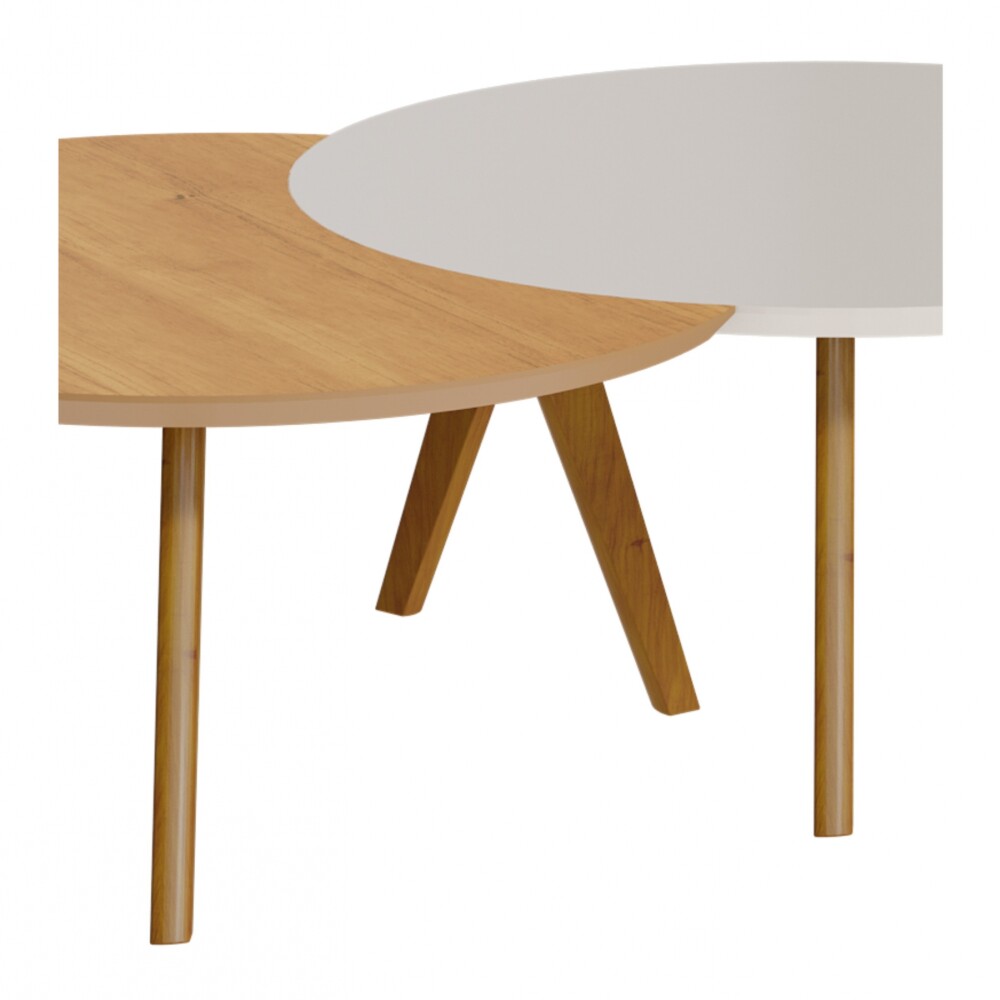 Mesa de Centro Classic - Luna - Conjunto - Línea Manhattan Blanco/Natural