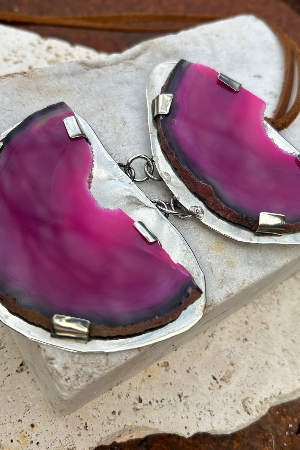 Cracked Necklace Fucsia